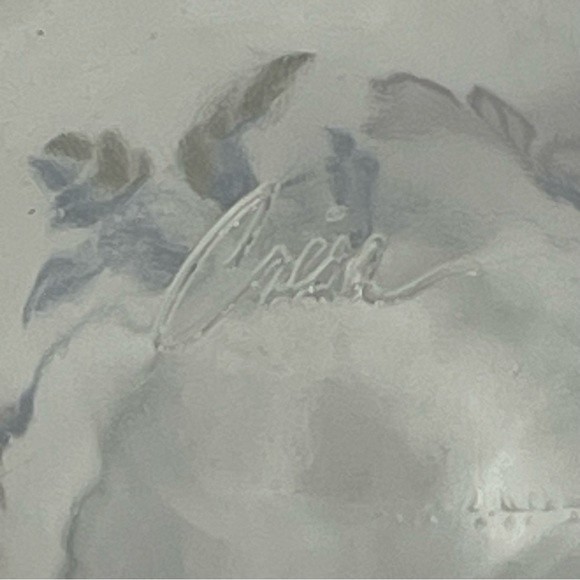 Vintage Libbey Crisa Floral Print Breakfast Juice Glasses Blue Pink 5 Oz 2 Set - Picture 8 of 11